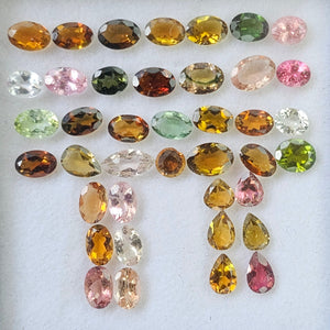 40 Pics Of Natural Tourmaline Faceted Multi-Color Lots |Mix Shape | Size:4-8mm - The LabradoriteKing