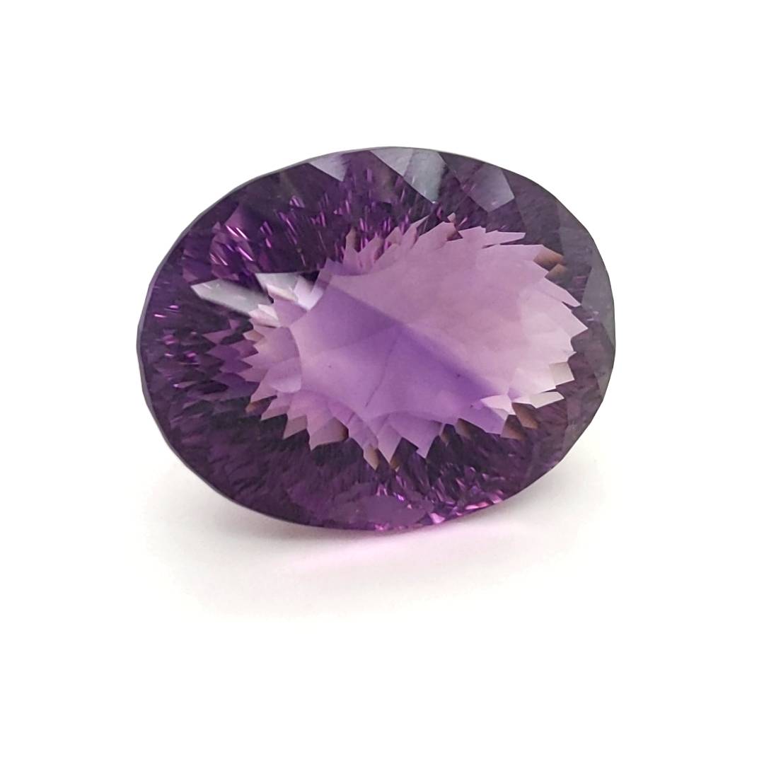 Natural Laser Cut Deep Color African Amethyst Faceted | Oval Shape | 30x23mm - The LabradoriteKing