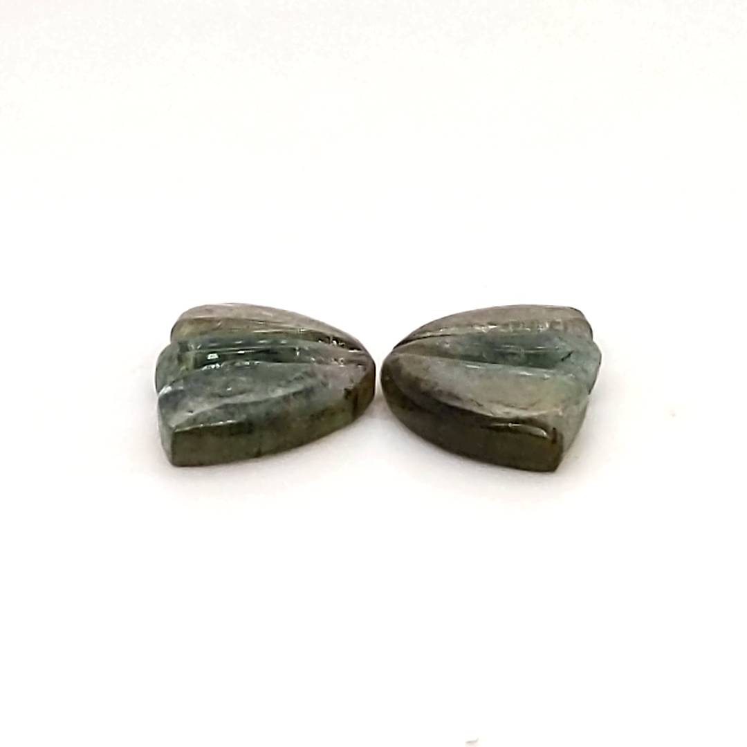 Natural Watermelon Tourmaline Butterfly Carved Pair | Size:11x8mm - The LabradoriteKing