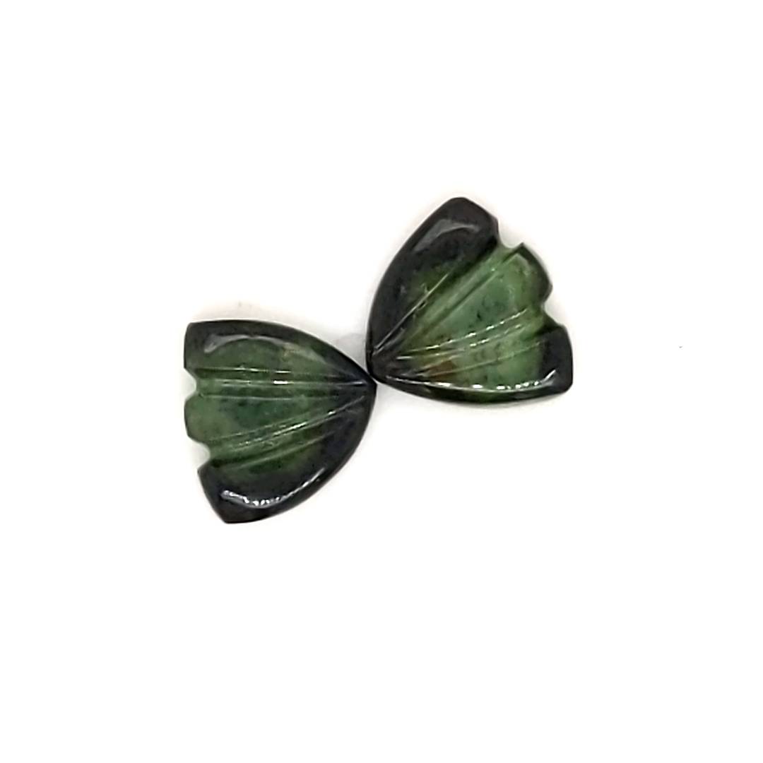 Natural Watermelon Tourmaline Butterfly Carved Pair | Size:7mm - The LabradoriteKing