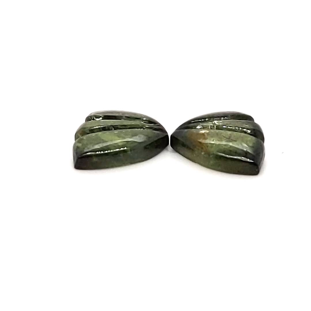 Natural Watermelon Tourmaline Butterfly Carved Pair | Size:10x8mm - The LabradoriteKing