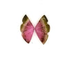 Natural Watermelon Tourmaline Butterfly Carved Pair | Size:11x6mm - The LabradoriteKing