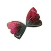 Natural Watermelon Tourmaline Butterfly Carved Pair | Size:11x9mm - The LabradoriteKing