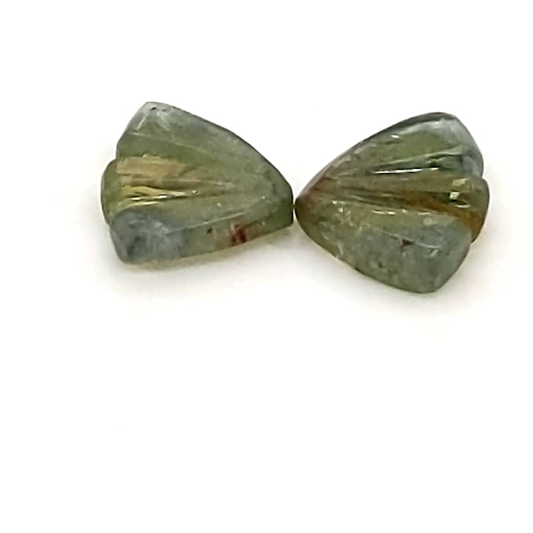 Natural Watermelon Tourmaline Butterfly Carved Pair | Size:10x7mm - The LabradoriteKing