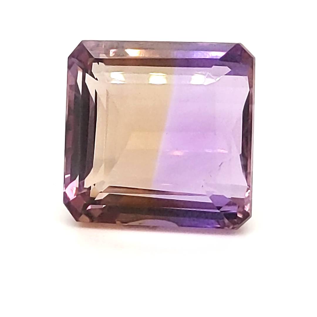 Natural Big Size Ametrine Bolivia Faceted | Square Shape | Size: 21mm - The LabradoriteKing