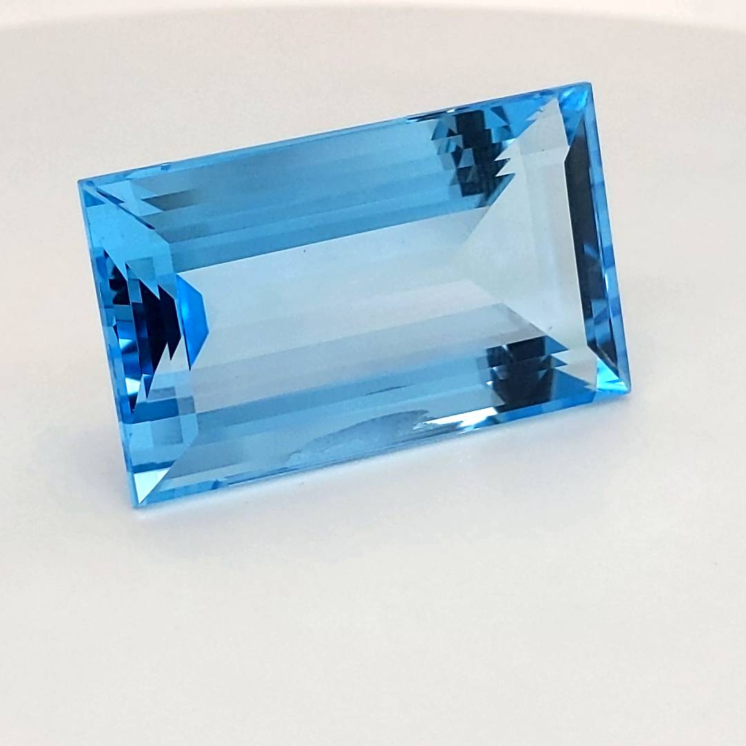 Natural Big Size Sky Blue Topaz Faceted | Rectangle | Size:31x18mm - The LabradoriteKing