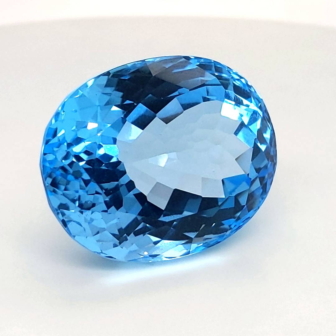 Natural Big Size Sky Blue Topaz Faceted | Oval | Size:28x22mm - The LabradoriteKing