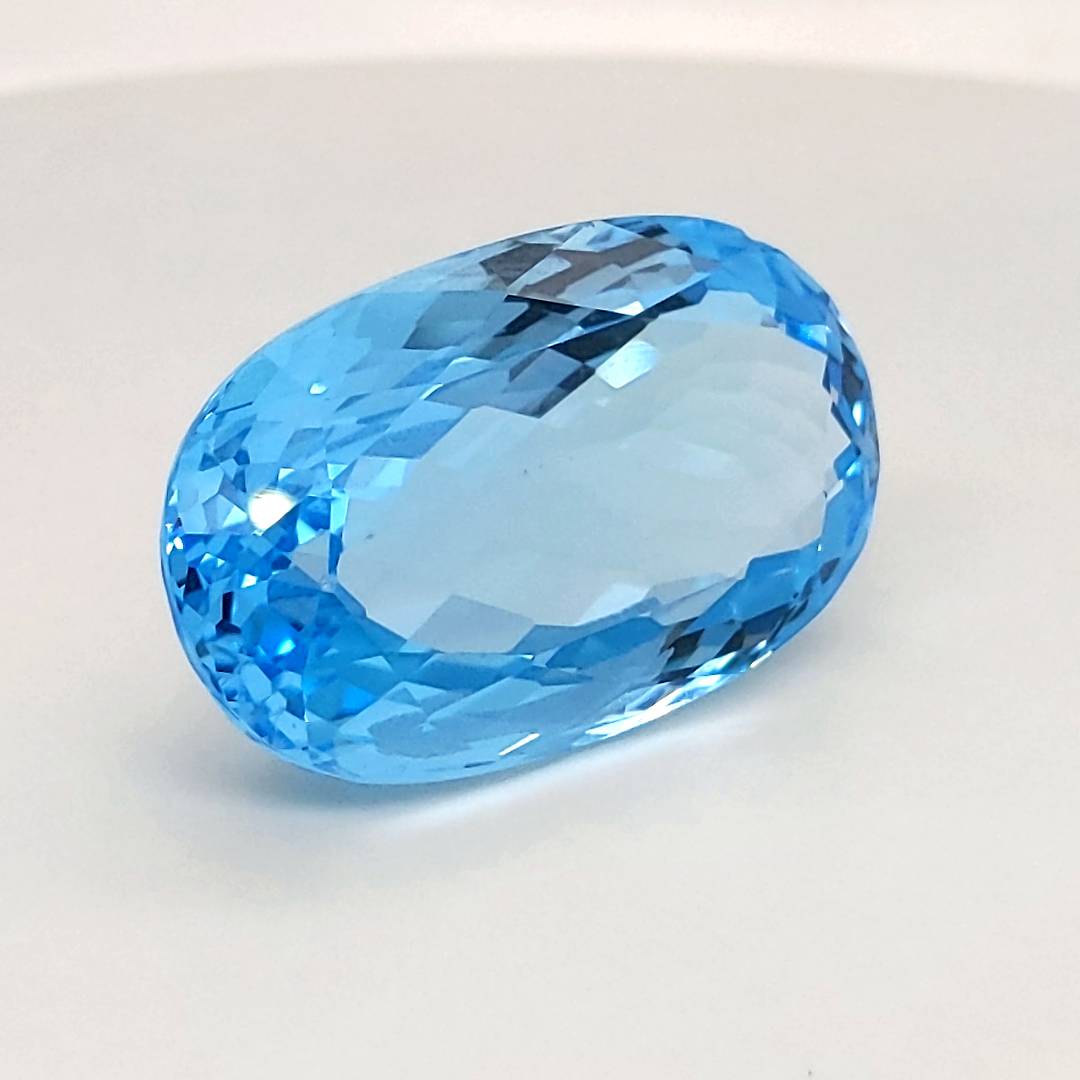 Natural Big Size Sky Blue Topaz Faceted | Oval | Size:31x19mm - The LabradoriteKing