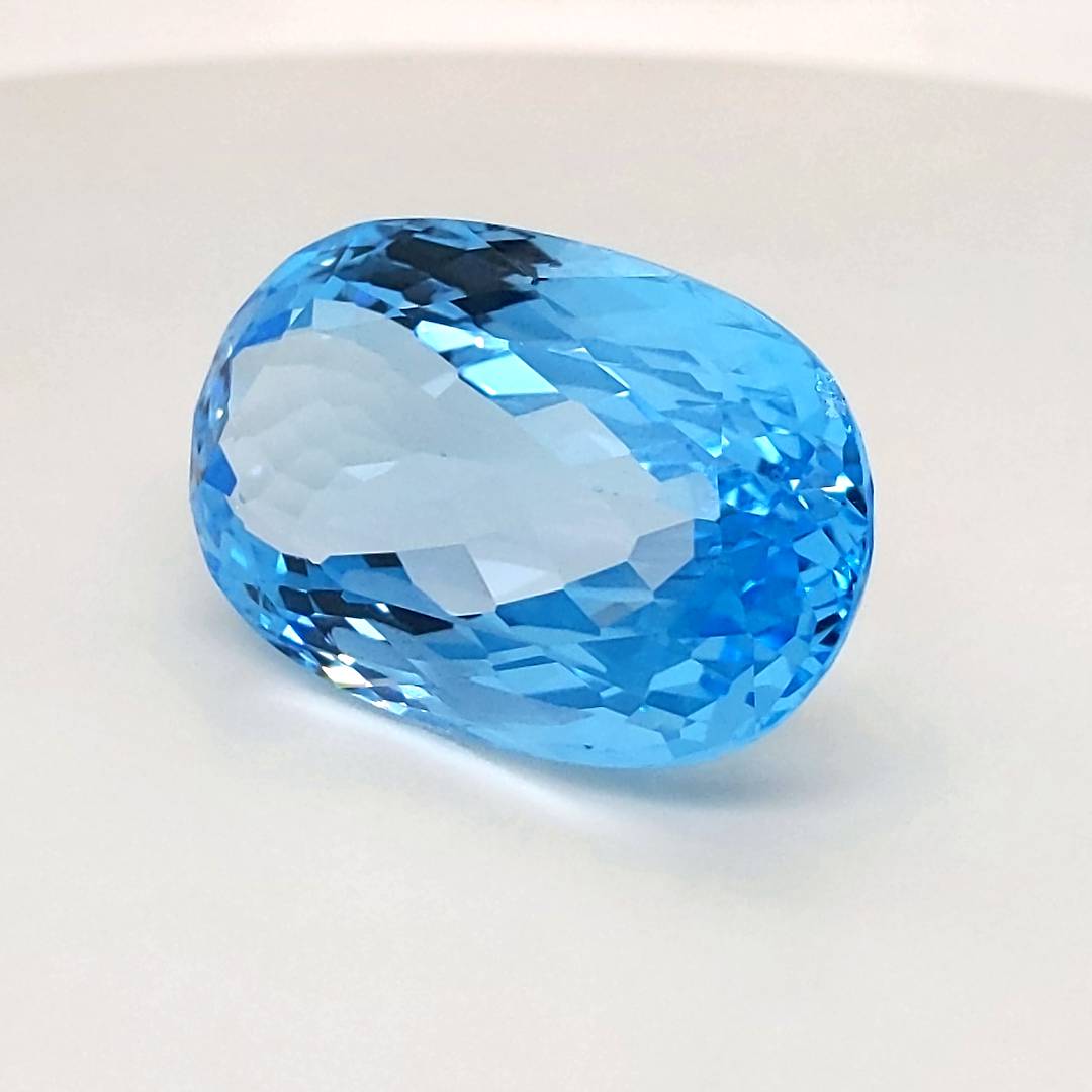 Natural Big Size Sky Blue Topaz Faceted | Oval | Size:31x19mm - The LabradoriteKing