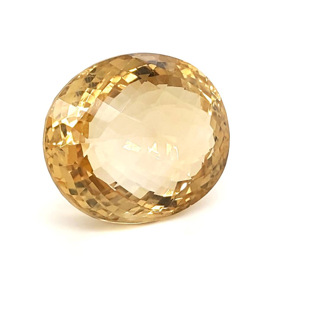 Natural Big Size Citrine Checkerboard Cut | Oval Shape | Size: 29x24mm - The LabradoriteKing