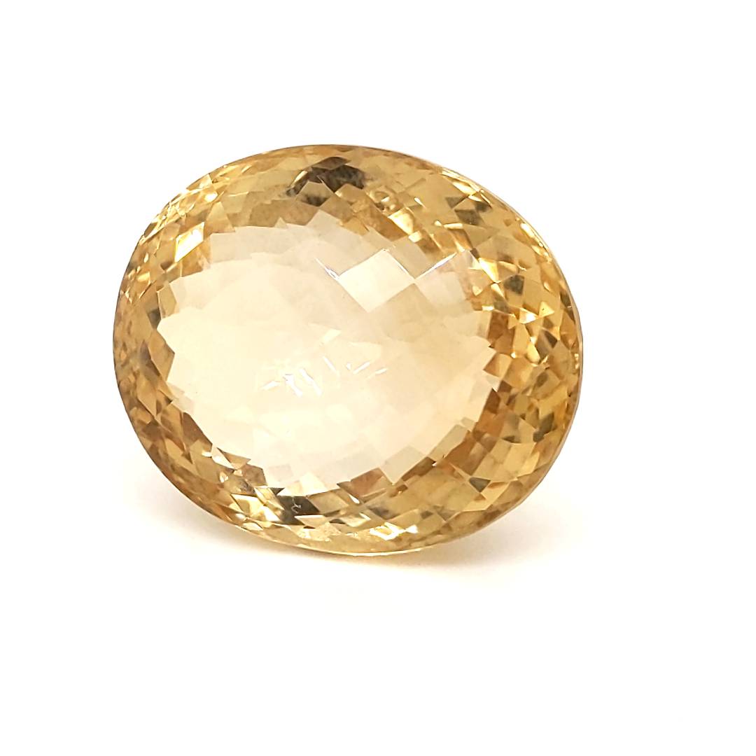 Natural Big Size Citrine Checkerboard Cut | Oval Shape | Size: 29x24mm - The LabradoriteKing