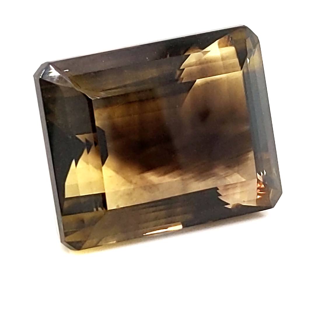 Natural Big Size Phantom Quartz Bi-Color Faceted  | Rectangle | Size: 24x19mm - The LabradoriteKing