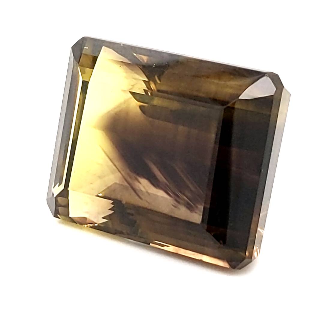 Natural Big Size Phantom Quartz Bi-Color Faceted  | Rectangle | Size: 24x19mm - The LabradoriteKing