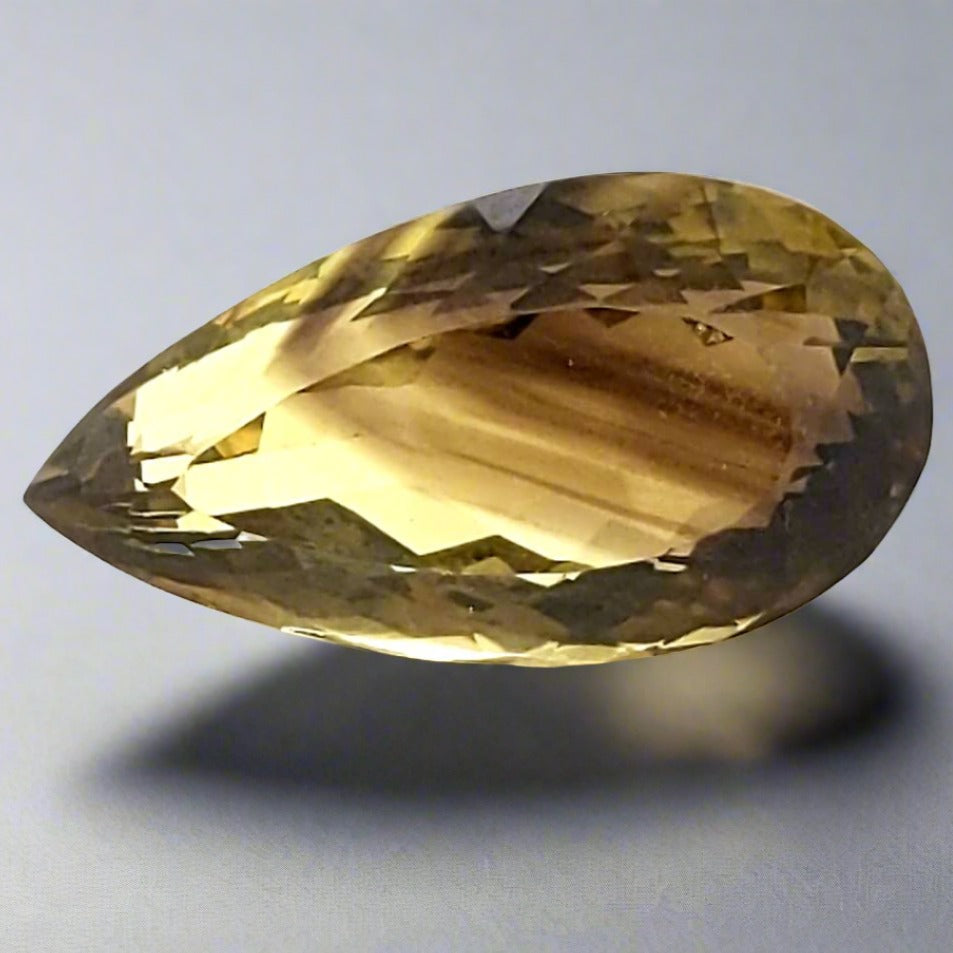 Natural Big Size Phantom Quartz Bi-Color Faceted  | Pear | Size: 27x14mm - The LabradoriteKing