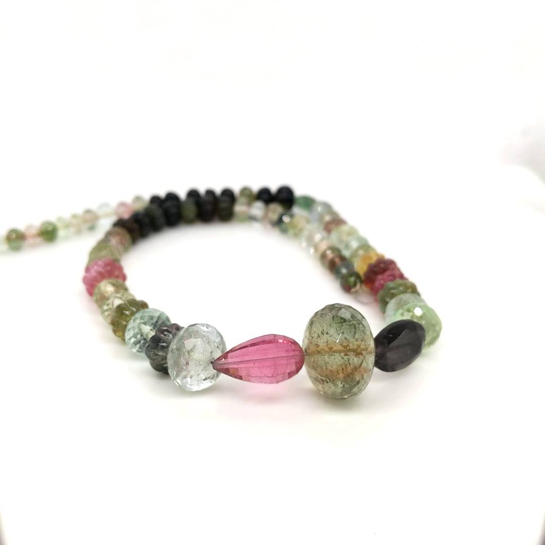 12 Inches Natural Tourmaline Beads | Beads Size:4-14mm