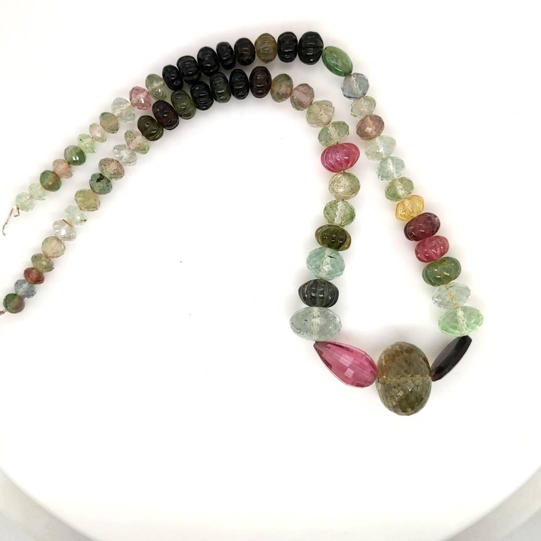 12 Inches Natural Tourmaline Beads | Beads Size:4-14mm - The LabradoriteKing