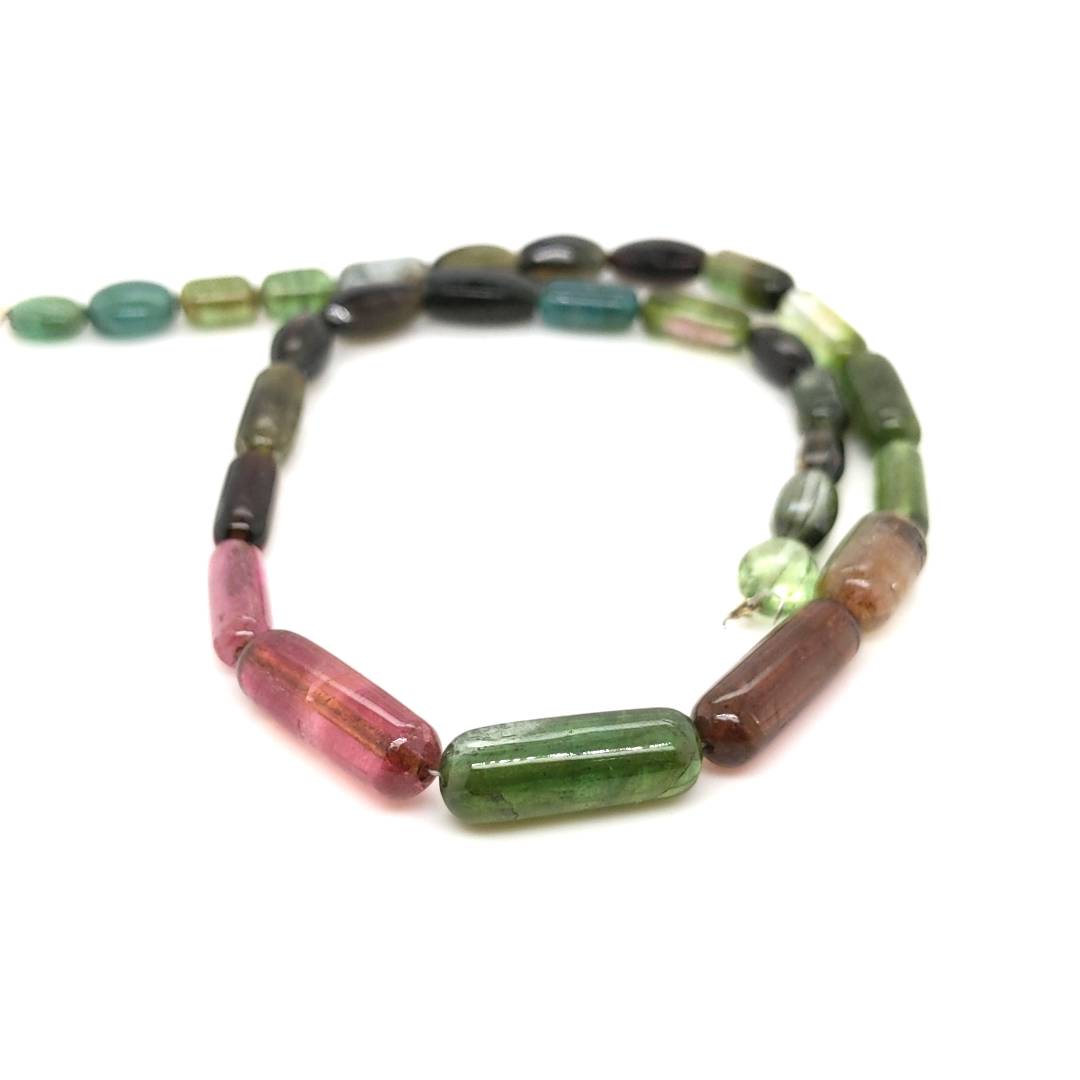 11.5 Inches Natural Tourmaline Beads | Beads Size:7-17mm - The LabradoriteKing