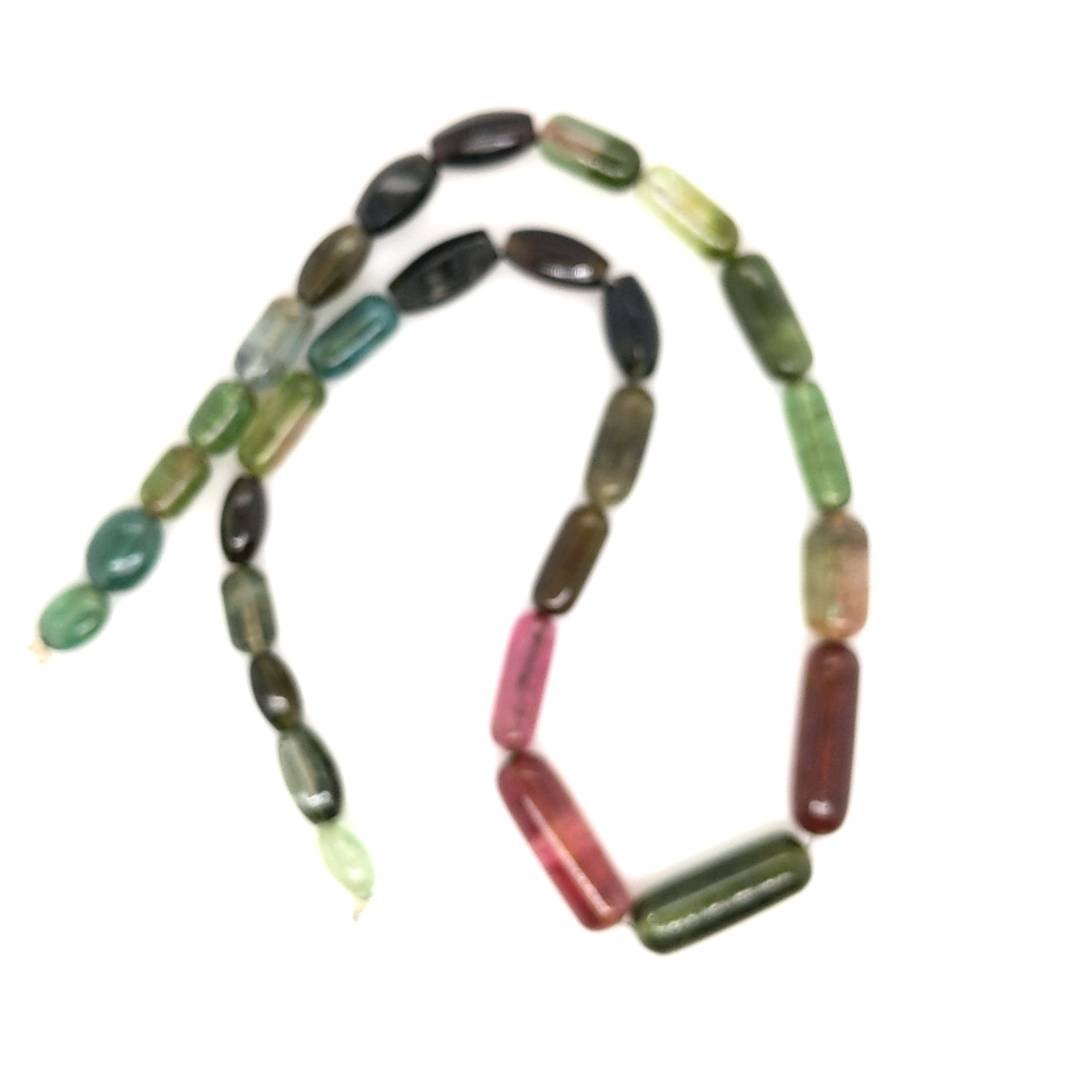 11.5 Inches Natural Tourmaline Beads | Beads Size:7-17mm - The LabradoriteKing