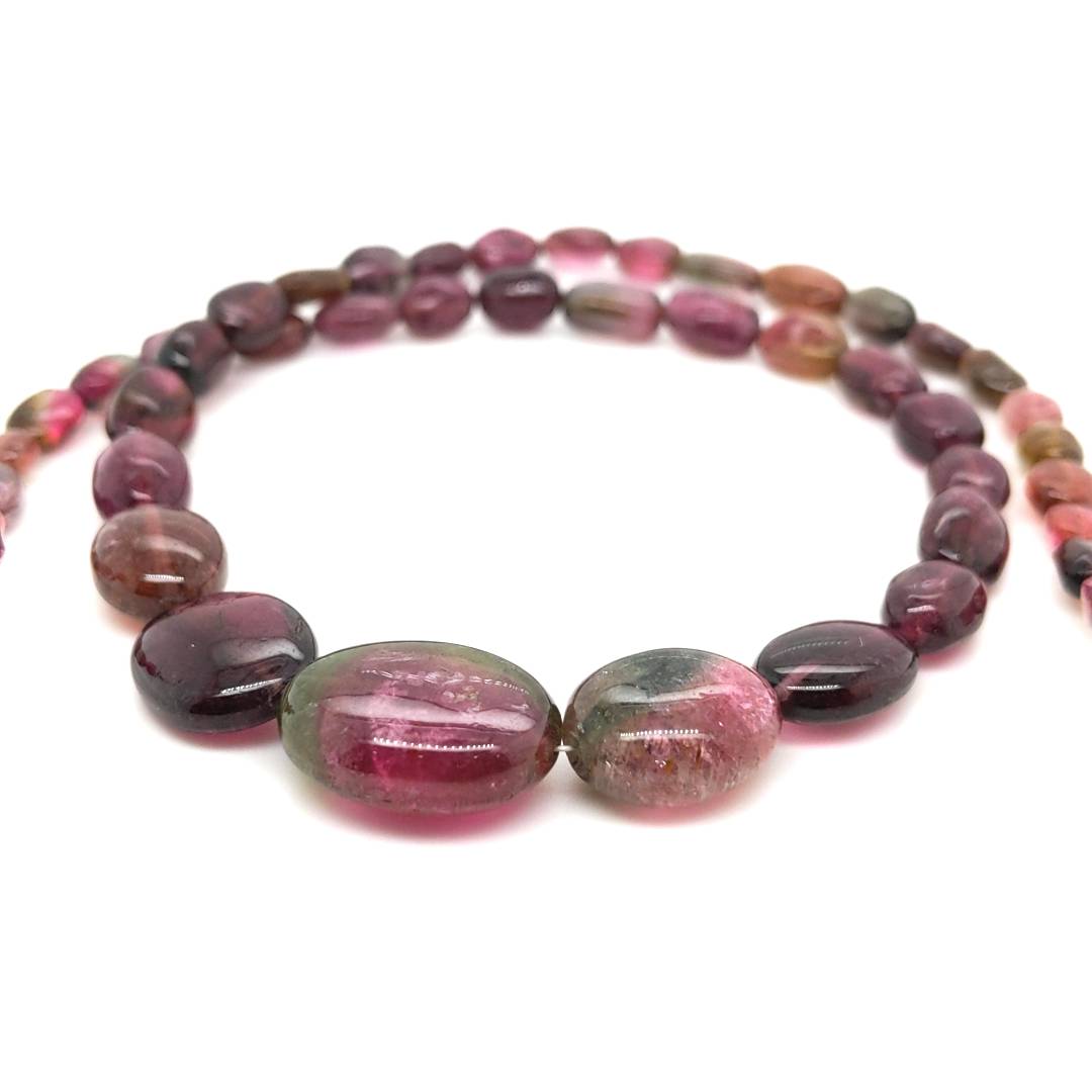 15 Inches Natural Tourmaline Beads | Oval | Beads Size:5-17mm - The LabradoriteKing