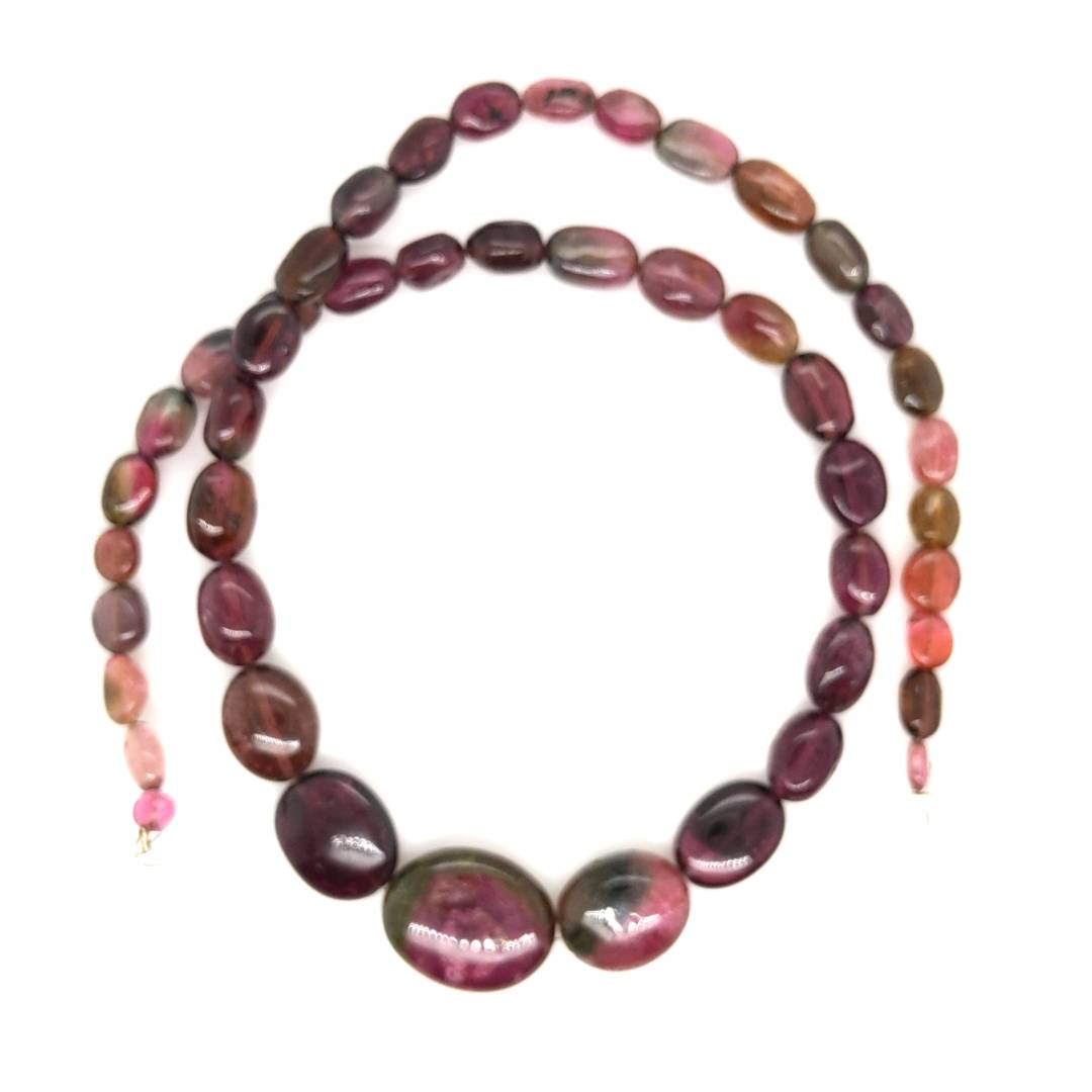 15 Inches Natural Tourmaline Beads | Oval | Beads Size:5-17mm - The LabradoriteKing