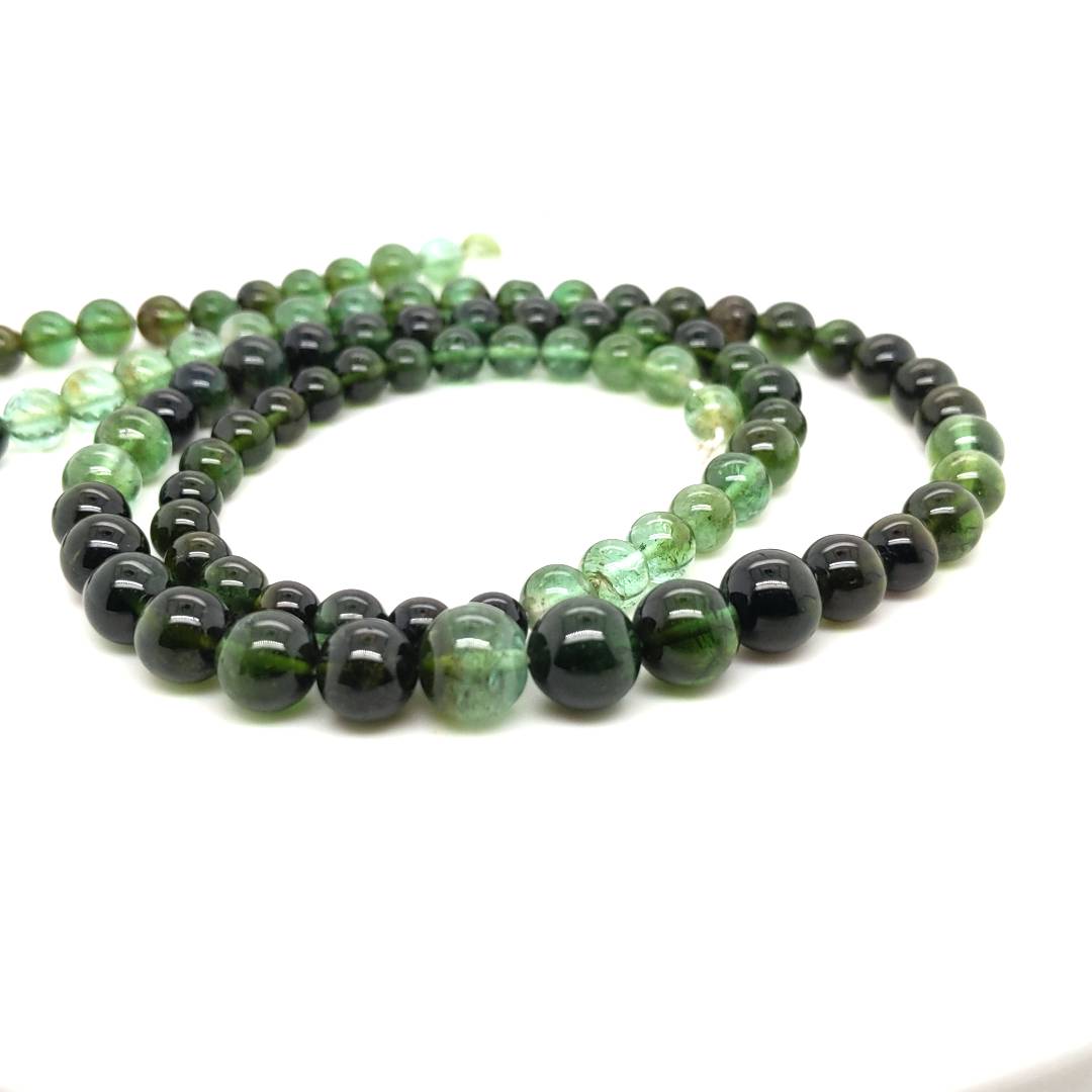 22.5 Inches Natural Tourmaline Beads | Round | Beads Size:5-8mm - The LabradoriteKing