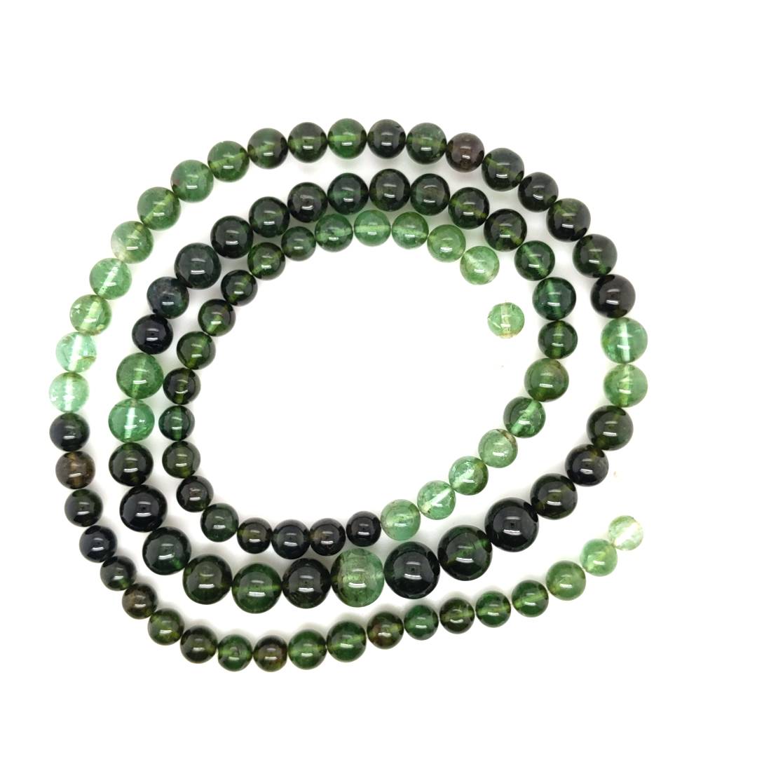 22.5 Inches Natural Tourmaline Beads | Round | Beads Size:5-8mm - The LabradoriteKing