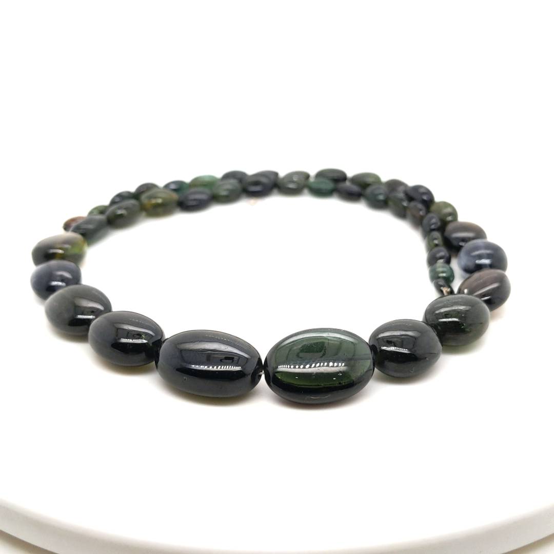 15 Inches Natural Tourmaline Beads | Oval | Beads Size:5-17mm - The LabradoriteKing