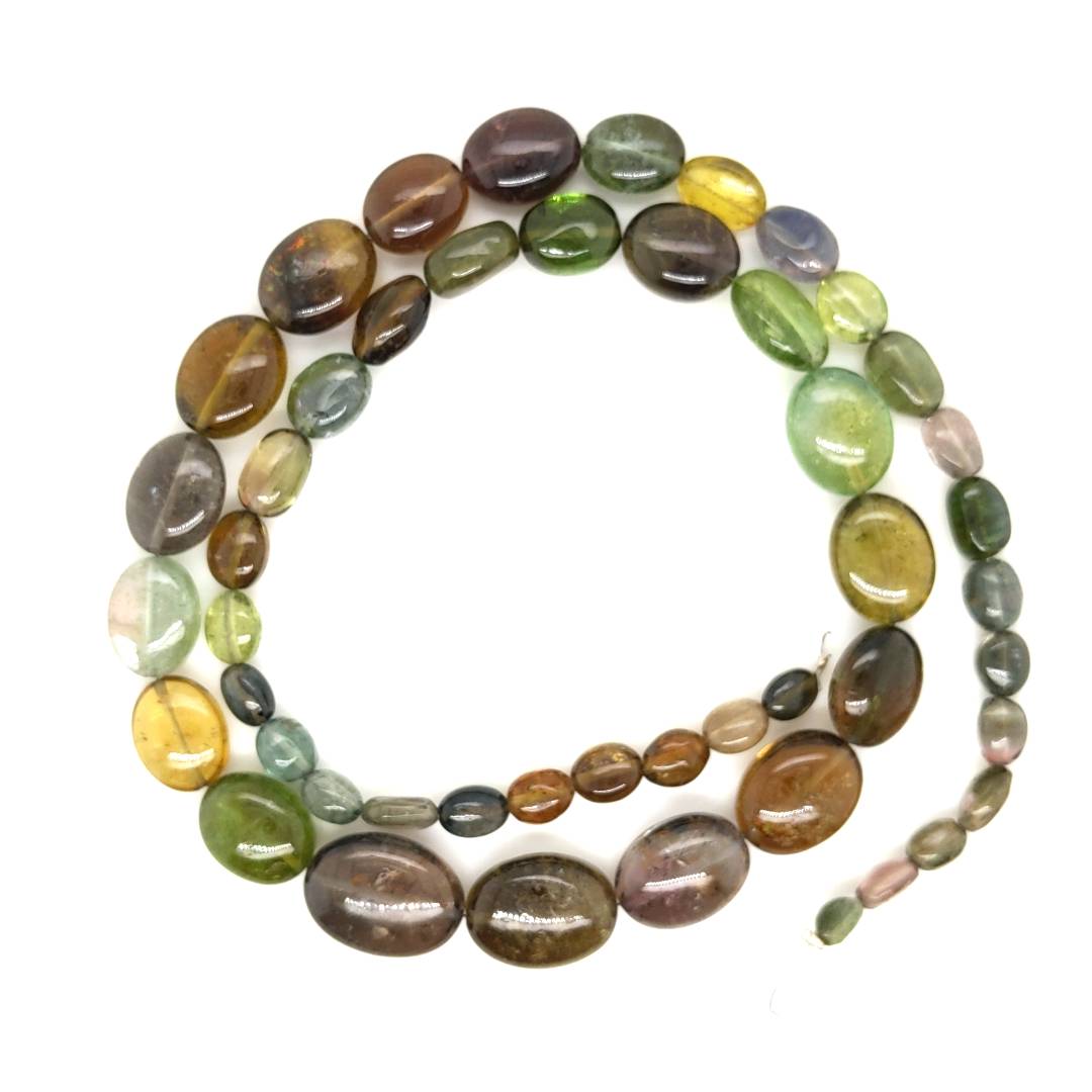 18 Inches Natural Tourmaline Beads | Oval | Beads Size:5-16mm - The LabradoriteKing