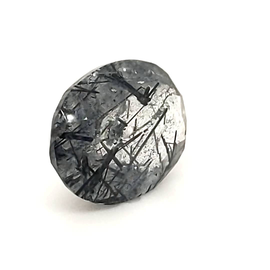 1 Pcs Of Natural Black Rutile Faceted | Oval | Size:16x12mm - The LabradoriteKing