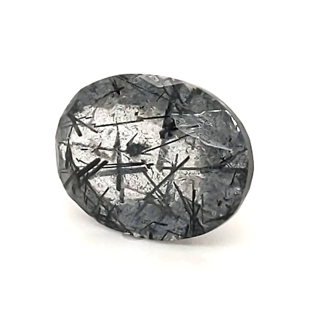 1 Pcs Of Natural Black Rutile Faceted | Oval | Size:16x12mm - The LabradoriteKing