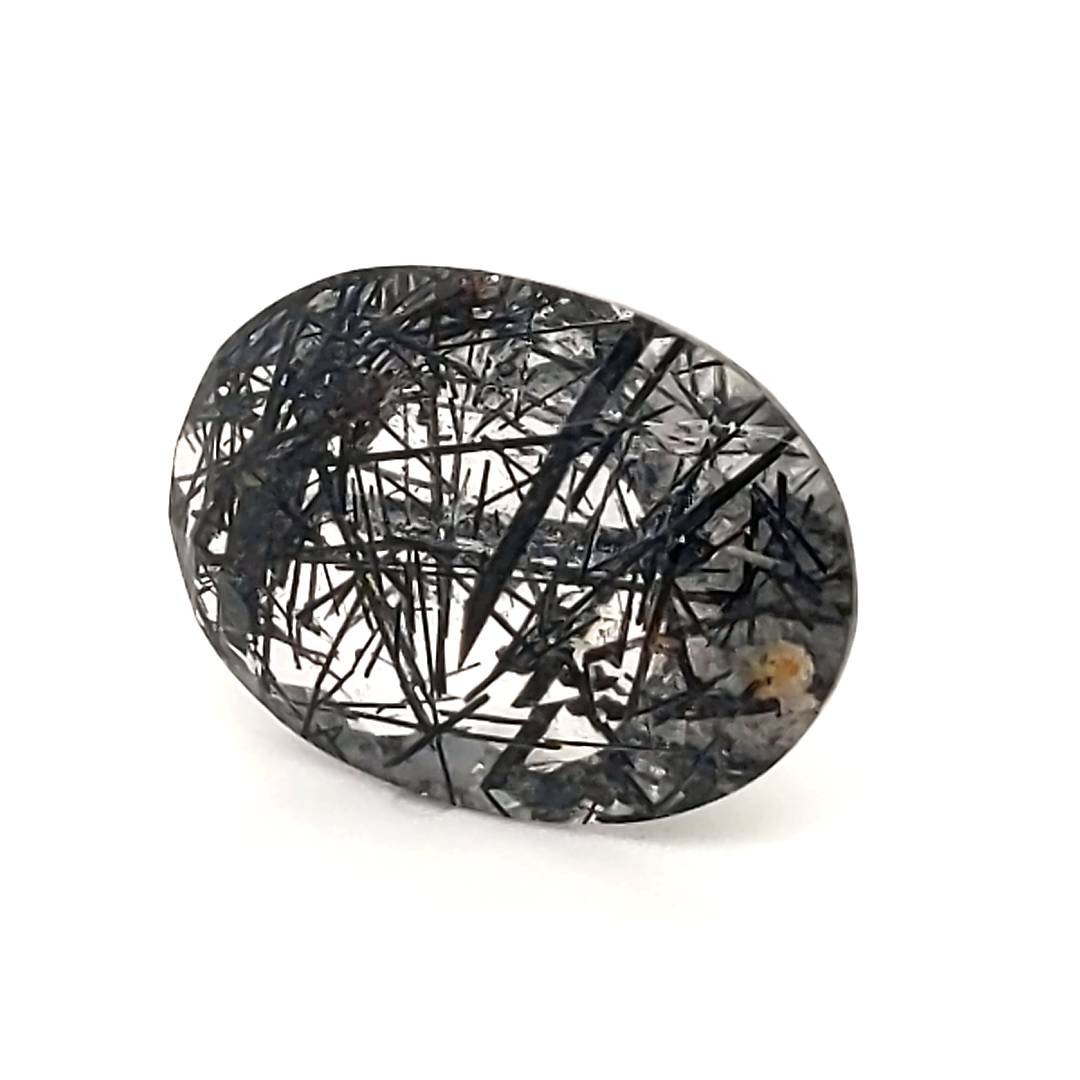 1 Pcs Of Natural Black Rutile Faceted | Oval | Size:21x15mm - The LabradoriteKing