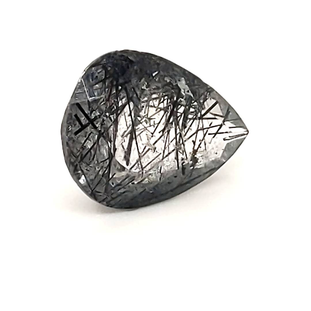 1 Pcs Of Natural Black Rutile Faceted | Pear | Size:17x12mm - The LabradoriteKing