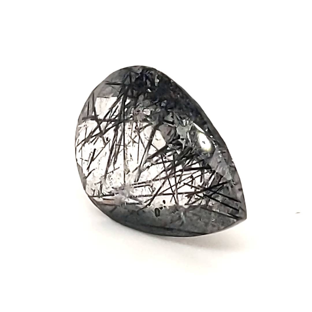 1 Pcs Of Natural Black Rutile Faceted | Pear | Size:17x12mm - The LabradoriteKing