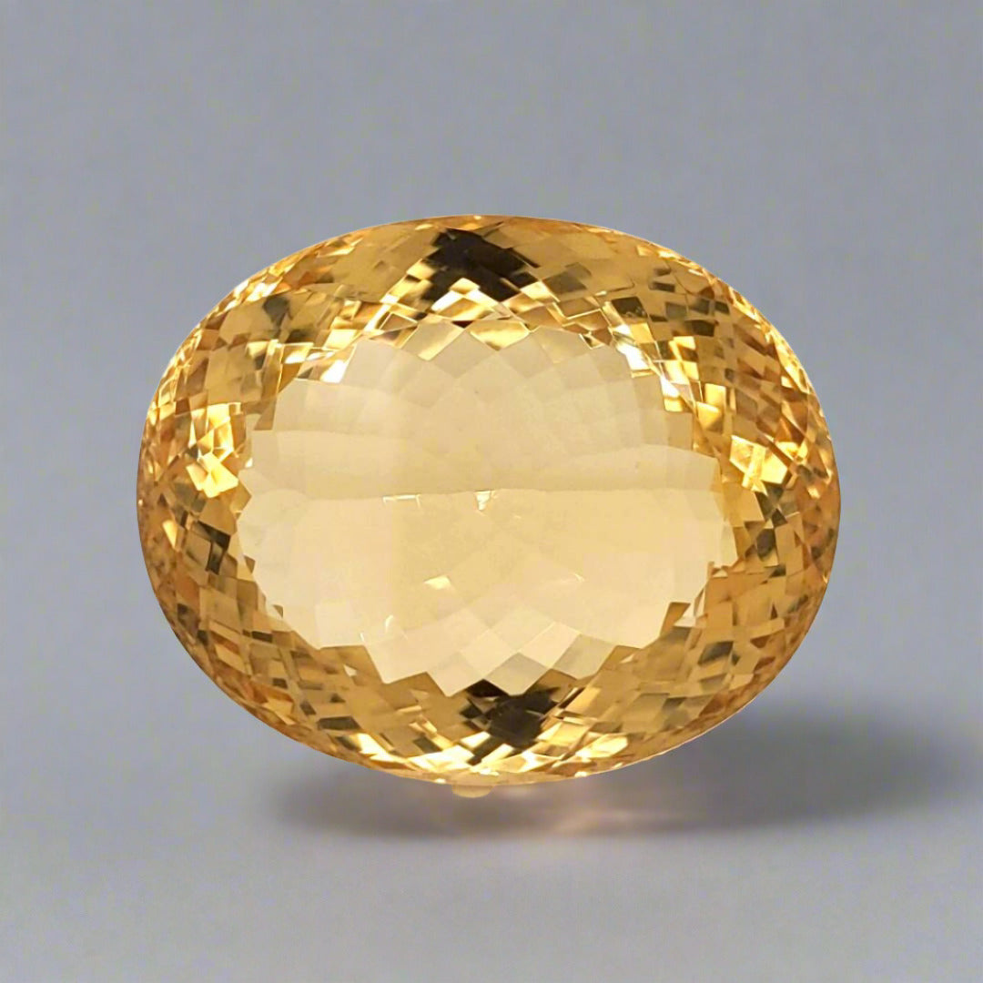 Natural Big Size Citrine Faceted  | Oval | Size: 32x26mm - The LabradoriteKing