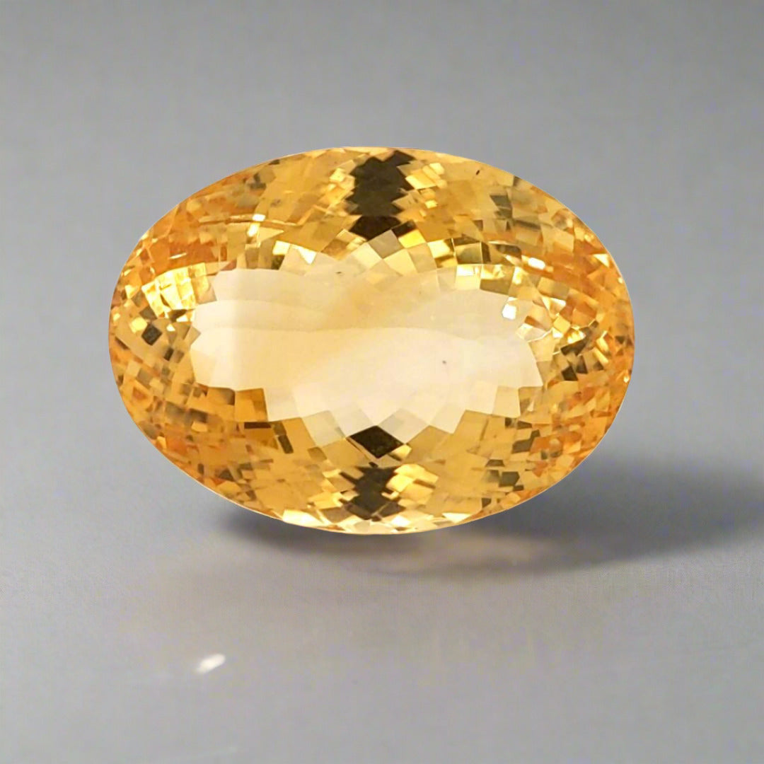 Natural Big Size Citrine Faceted  | Oval | Size: 32x24mmm - The LabradoriteKing