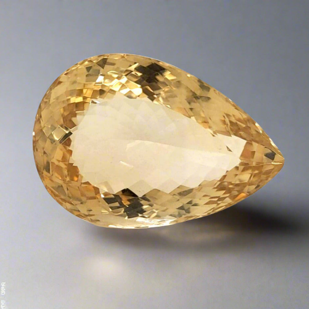 Natural Big Size Citrine Faceted  | Pear | Size: 32x22mm - The LabradoriteKing