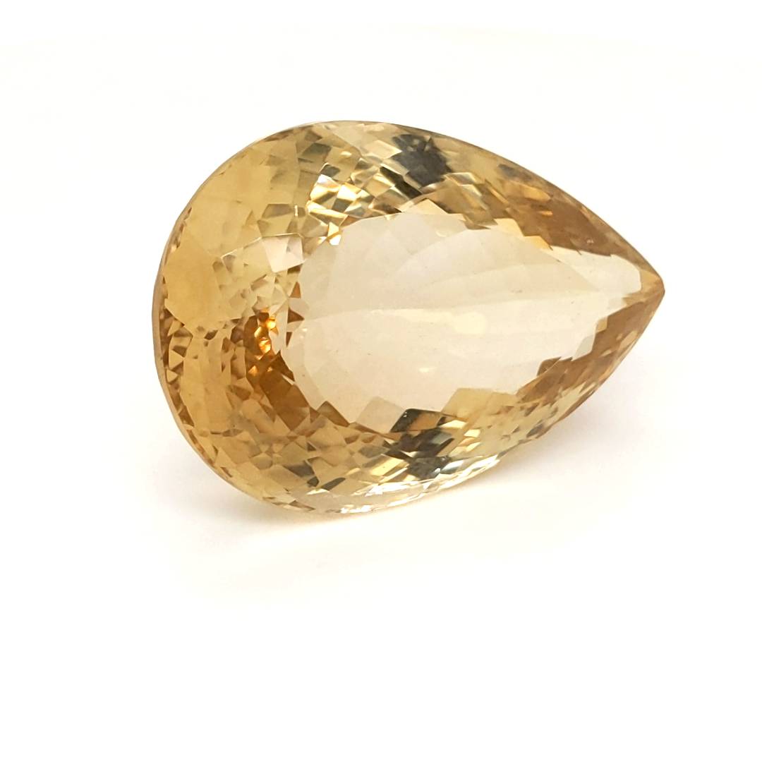 Natural Big Size Citrine Faceted  | Pear | Size: 32x22mm - The LabradoriteKing