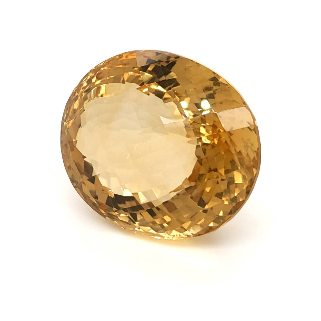 Natural Big Size Citrine Checkerboard Cut | Oval | Size: 29x24mm - The LabradoriteKing