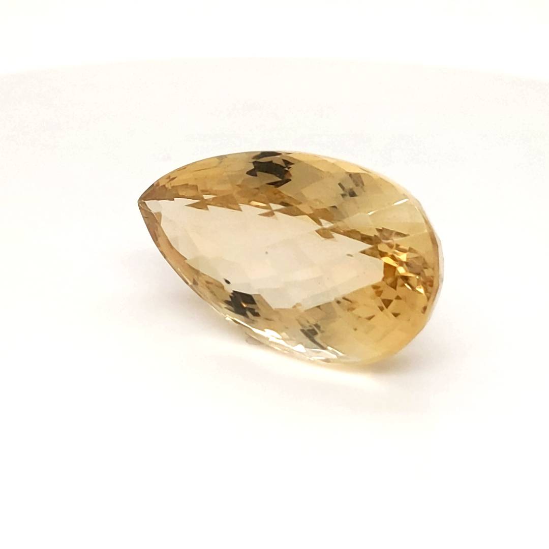 Natural Big Size Citrine Checkerboard Cut | Pear | Size: 32x17mm - The LabradoriteKing