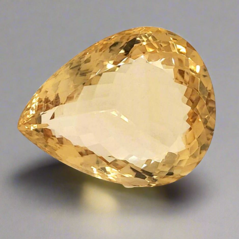 Natural Big Size Citrine Faceted  | Pear | Size: 34x27mm