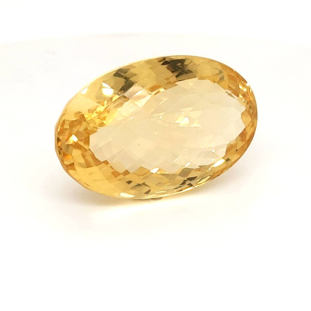 Natural Big Size Citrine Checkerboard Cut | Oval | Size: 33x21mm - The LabradoriteKing