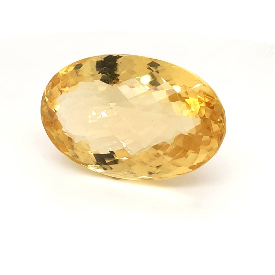 Natural Big Size Citrine Checkerboard Cut | Oval | Size: 33x21mm - The LabradoriteKing