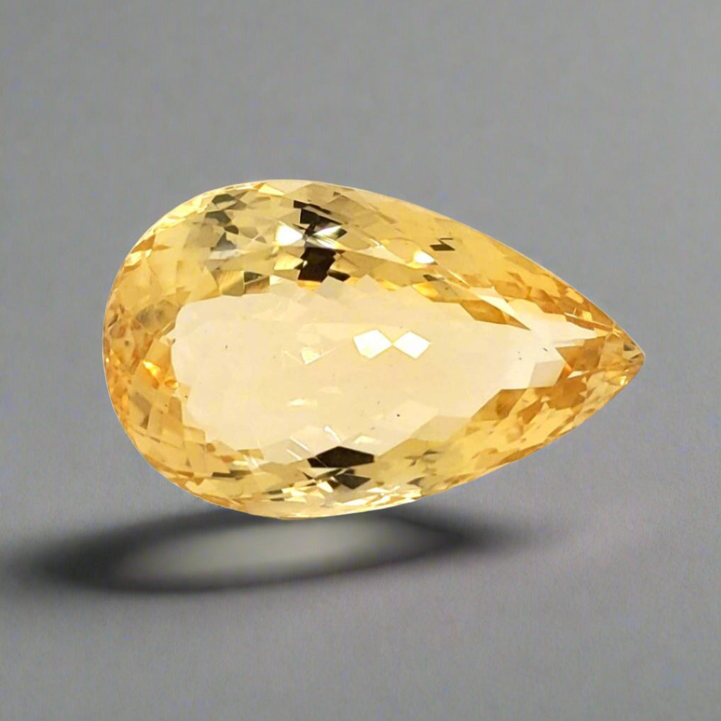 Natural Big Size Citrine Faceted  | Pear | Size: 32x20mm - The LabradoriteKing