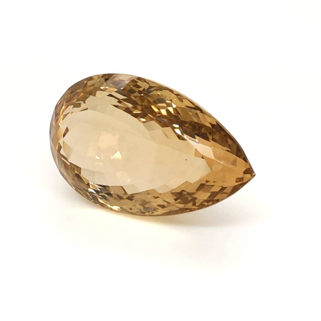 Natural Big Size Citrine Faceted  | Pear | Size: 37x23mmm - The LabradoriteKing