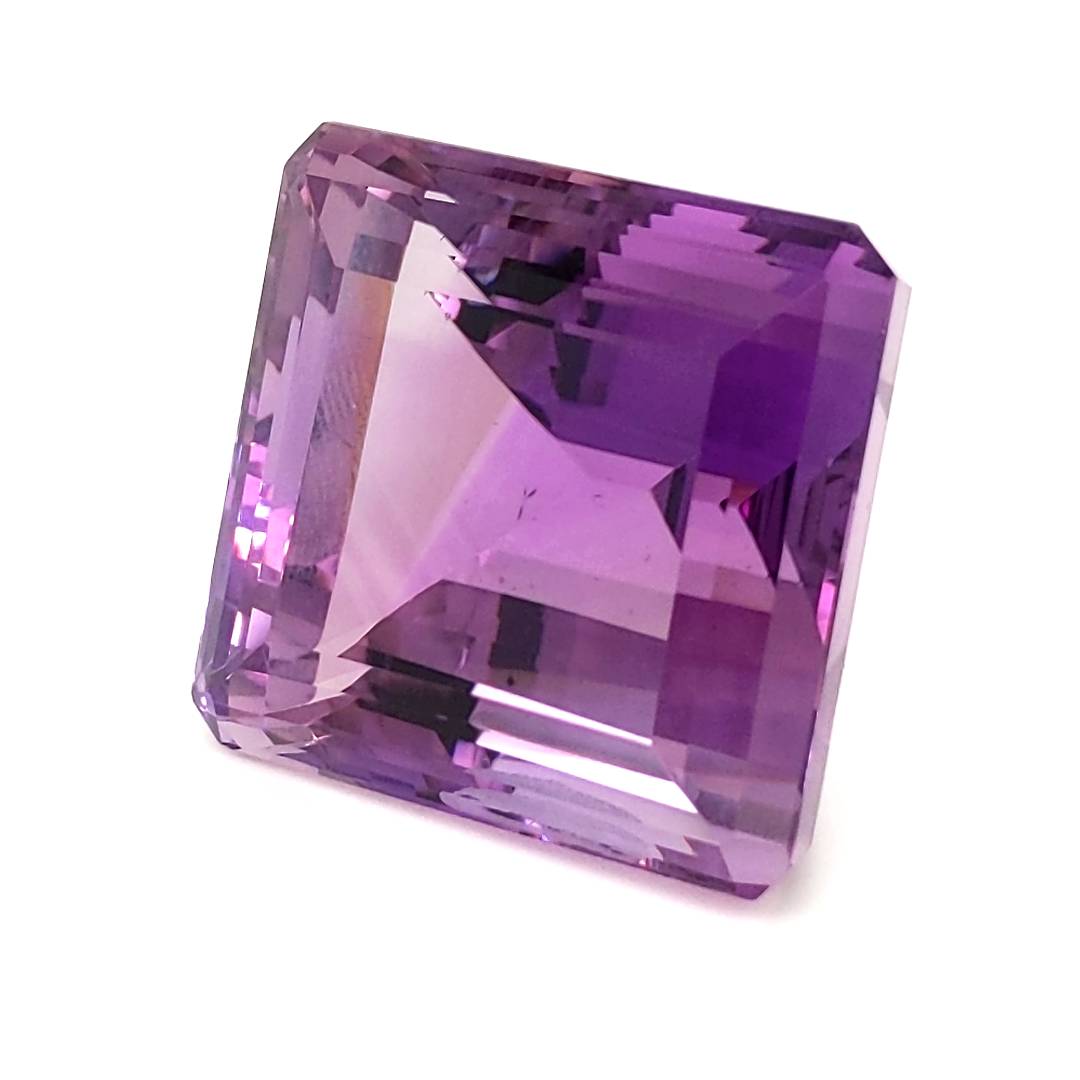 Natural Deep Color Amethyst Faceted | Rectangle | Size: 26x25mm - The LabradoriteKing