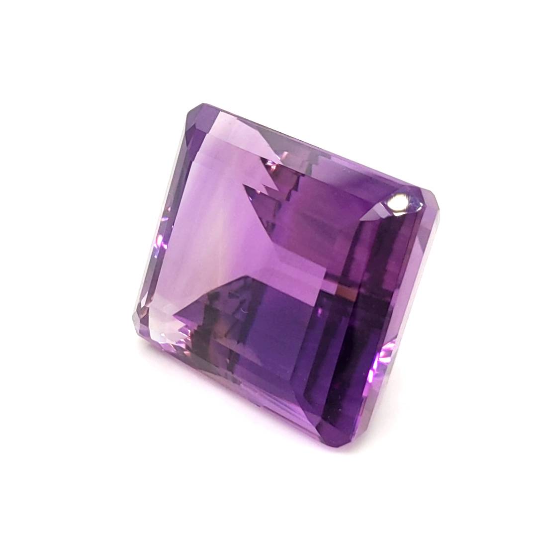 Natural Deep Color Amethyst Faceted | Rectangle | Size: 27x25mm - The LabradoriteKing