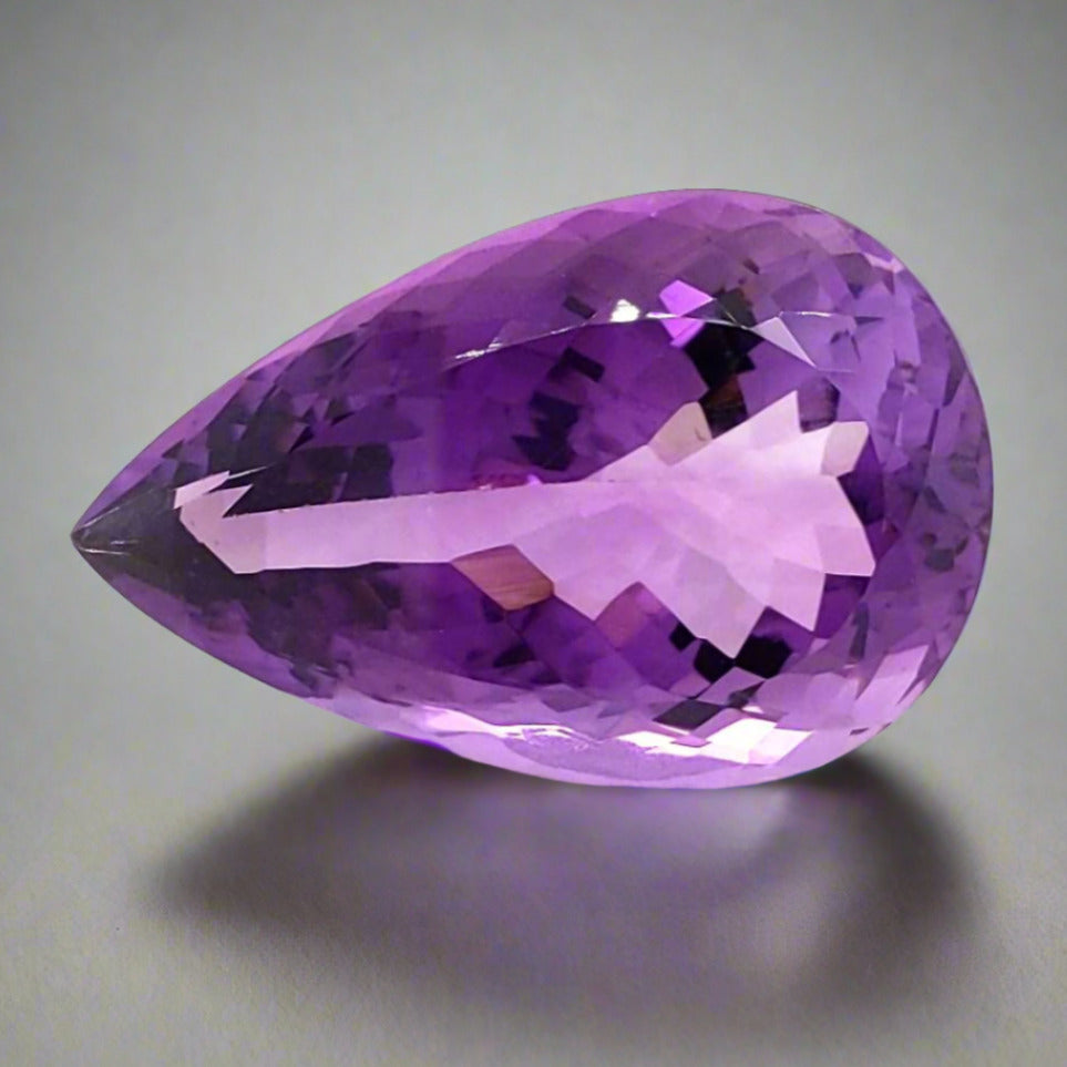 Natural Deep Color Amethyst Faceted | Pear | Size: 34x22mm - The LabradoriteKing