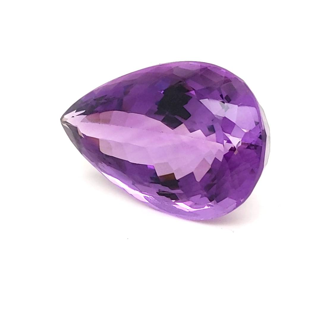 Natural Deep Color Amethyst Faceted | Pear | Size: 34x22mm - The LabradoriteKing