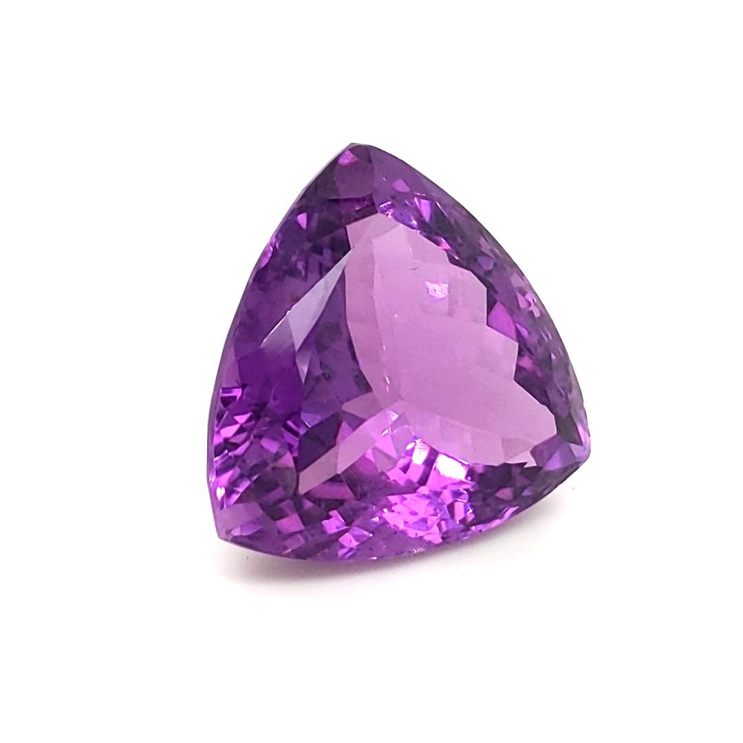 Natural Deep Color Amethyst Faceted | Trillion | Size: 23mm - The LabradoriteKing