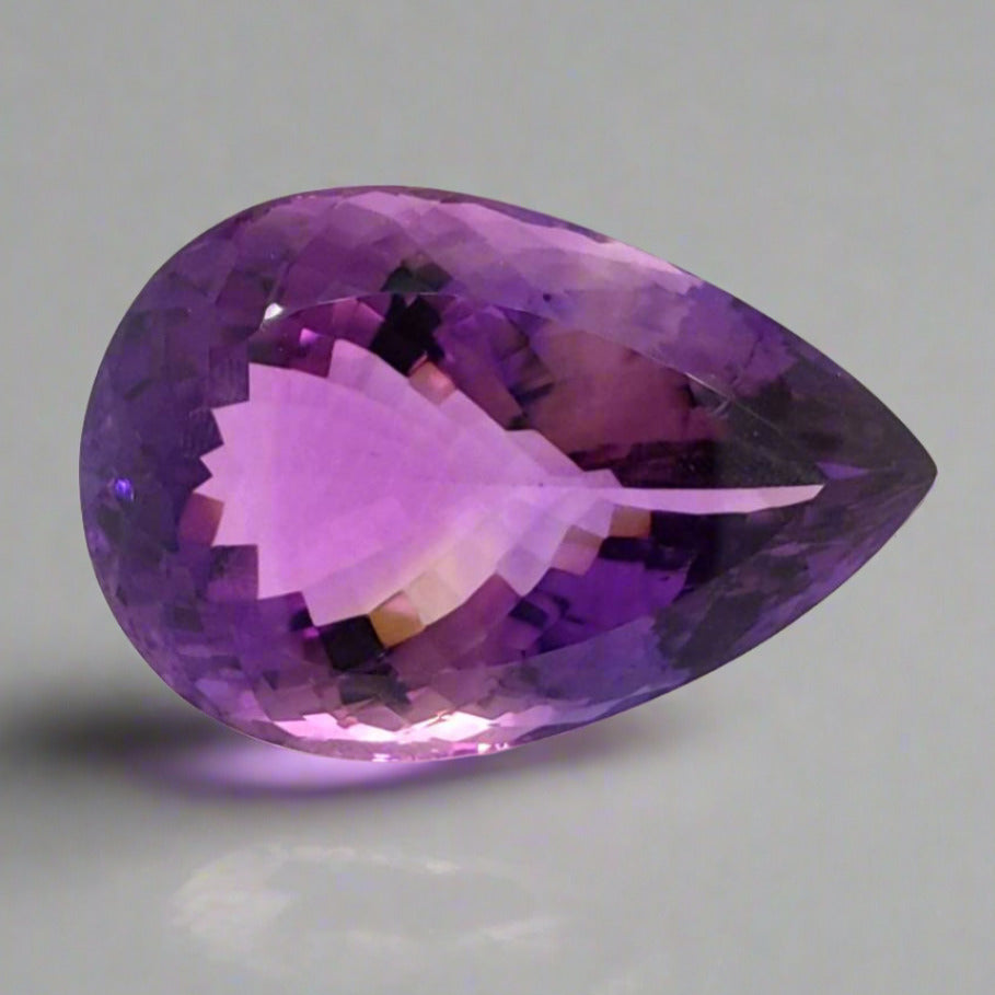 Natural Deep Color Amethyst Faceted | Pear | Size: 38x26mm - The LabradoriteKing